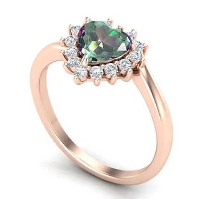 Por atacado 925 Sterling Silver Jewelry Square Shape Topaz Silver Ring místico