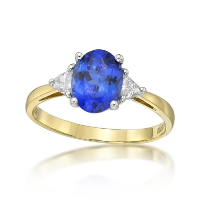 Anel de noivado cortado oval do casamento de Tanzanite da pedra azul de 925 Sterling Silver Wholesale Tanzanite Ring