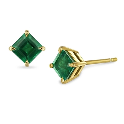 Brincos crescidos do parafuso prisioneiro da simplicidade de Emerald Earrings Dainty Fine Jewelries da joia da fábrica laboratório na moda direto para mulheres
