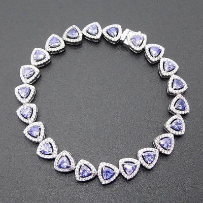 Por atacado pendente oval de Tanzanite do corte de 925 Sterling Silver Rose Gold Plated