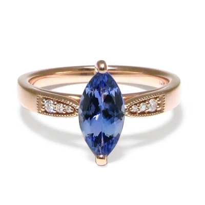 O halo de 925 Sterling Silver Ring Pendant Earring oval dá forma a grupos da joia de Tanzanite