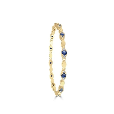 Clássico do bracelete de 925 Sterling Silver Diamond Pear Sapphire para mulheres da menina