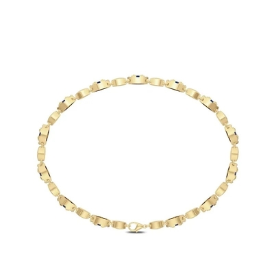 Clássico do bracelete de 925 Sterling Silver Diamond Pear Sapphire para mulheres da menina