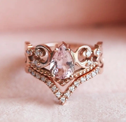 Os anéis gratos do vintage S925 Rose Gold Antique Cz Engagement prometem o presente do aniversário