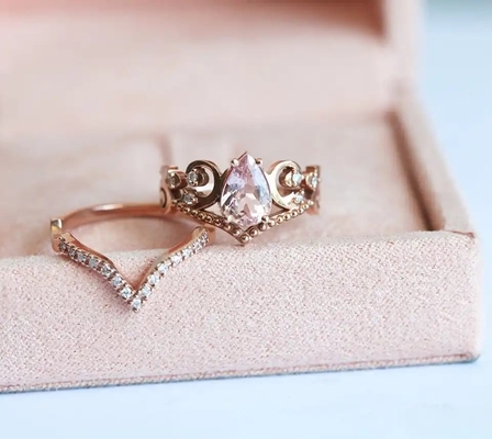 Os anéis gratos do vintage S925 Rose Gold Antique Cz Engagement prometem o presente do aniversário