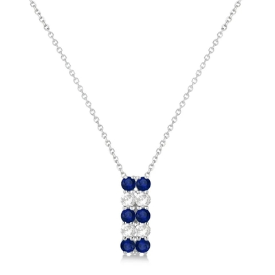 o coração do ouro 14K branco deu forma a Garnet Pendant Necklace, pequeno Sapphire Chain Necklace