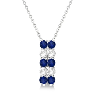 Mulheres Crystal Chain Necklace Fashion da joia de S925 Sterling Silver Elegant Sapphire CZ