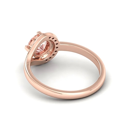 A pera natural chapeada do ouro S925 amarelo deu forma ao halo cor-de-rosa CZ dos brincos da turmalina