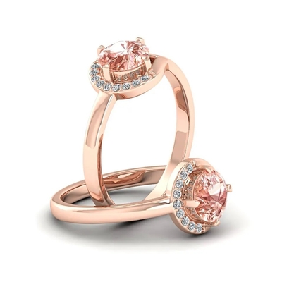 A pera natural chapeada do ouro S925 amarelo deu forma ao halo cor-de-rosa CZ dos brincos da turmalina