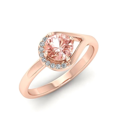 A pera natural chapeada do ouro S925 amarelo deu forma ao halo cor-de-rosa CZ dos brincos da turmalina