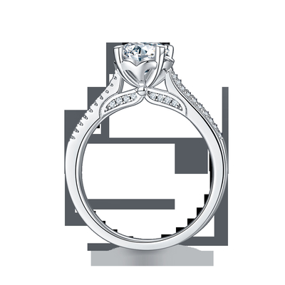Anéis feitos sob encomenda minimalistas de Diamond Moissanite Engagement Rings Promise para mulheres