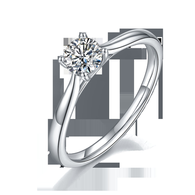 925 aneis de noivado de Sterling Silver Jewelry Diamond Moissanite prometem anéis para mulheres
