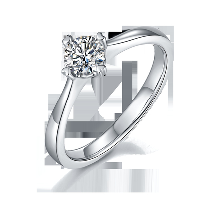 9K com a senhora minimalista Ring da joia de prata de Moissanite do mosaico