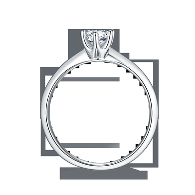 9K com corte de prata Moissanite branco Diamond Minimalist Wedding Jewelry do anel