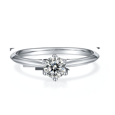 9K com corte de prata Moissanite branco Diamond Minimalist Wedding Jewelry do anel