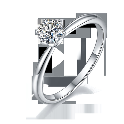 Joia por atacado 925 Sterling Silver Wedding Engagement Moissanite Diamond Rings de Moissanite