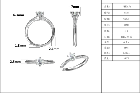 As mulheres brancas do acoplamento de Moissanite e de Sapphire Platineve Diamonds Jewelry soam