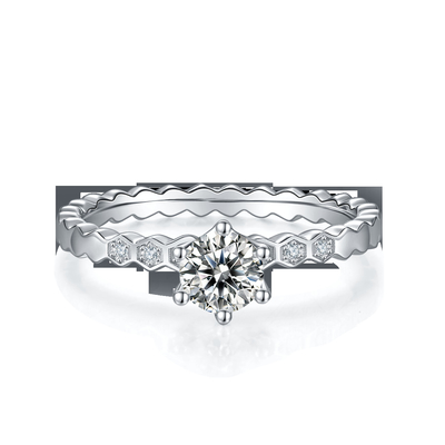 O projeto o acoplamento branco de Moissanite de 1.16CTW Wavilion e de Sapphire Platineve Diamonds Jewelry para mulheres soa