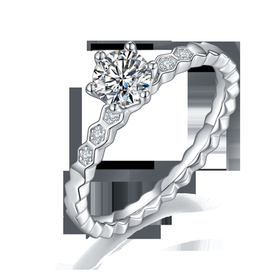 O projeto o acoplamento branco de Moissanite de 1.16CTW Wavilion e de Sapphire Platineve Diamonds Jewelry para mulheres soa
