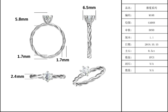O acoplamento de Moissanite para o ouro branco da aliança de casamento de Ring Set Diamonds And Sapphire das mulheres pavimenta