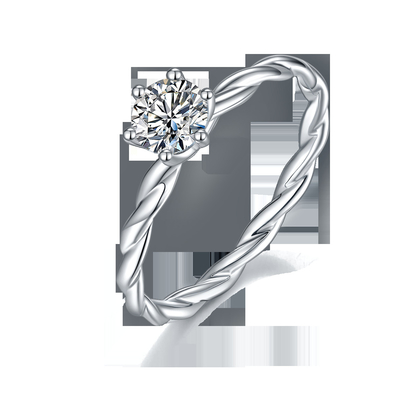 O acoplamento de Moissanite para o ouro branco da aliança de casamento de Ring Set Diamonds And Sapphire das mulheres pavimenta