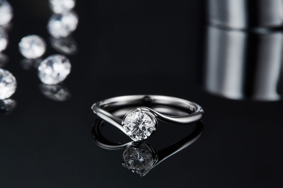 O vintage crescido laboratório de Moissanite do quilate do ouro branco 14 inspirou o acoplamento Diamond Jewelry Ring de Moissanite