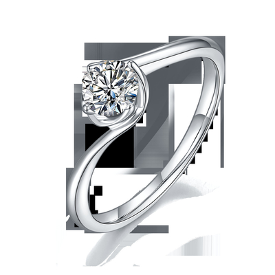 O vintage crescido laboratório de Moissanite do quilate do ouro branco 14 inspirou o acoplamento Diamond Jewelry Ring de Moissanite