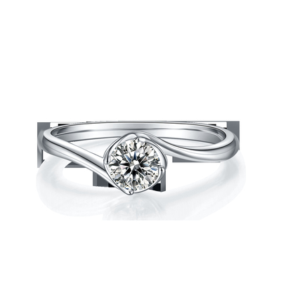 O vintage crescido laboratório de Moissanite do quilate do ouro branco 14 inspirou o acoplamento Diamond Jewelry Ring de Moissanite