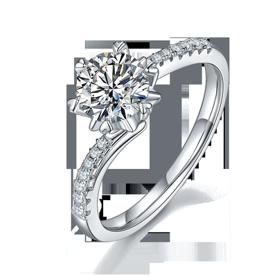 1.30CT as mulheres brancas do acoplamento da joia de Moissanite e de Sapphire Platineve CZ soam