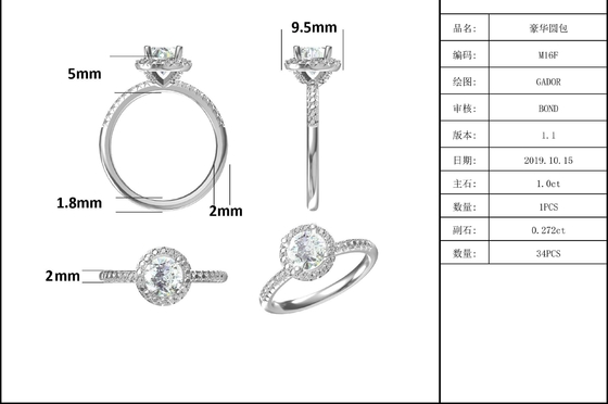 925 anéis de Sterling Silver Jewelry Moissanite Engagement em volta do anel delicado dado forma da faixa
