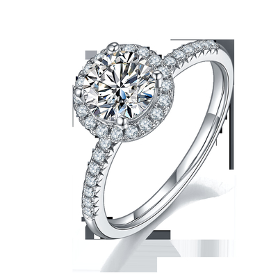 925 anéis de Sterling Silver Jewelry Moissanite Engagement em volta do anel delicado dado forma da faixa