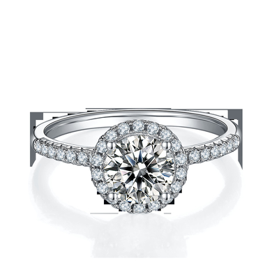 925 aneis de noivado de Sterling Silver Jewelry Diamond Moissanite em volta do anel delicado dado forma da faixa