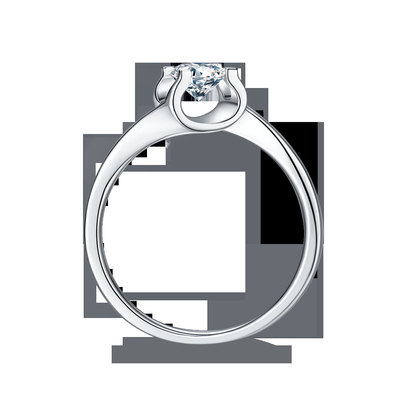 Joia minimalista do casamento da CZ Moissanite 9K do anel de prata branco trapezoidalmente do RD 4MM