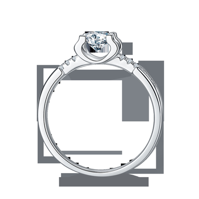 Casamento feito sob encomenda minimalista branco Ring For Women de Moissanite Sytle CZ