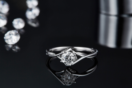 Quilate Moissanite natural Ring Gemstone Wedding Promise Engagement das mulheres 3