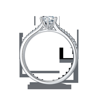 Joia minimalista do ouro dos projetos 9K, Moissanite 925 Ring Set de prata