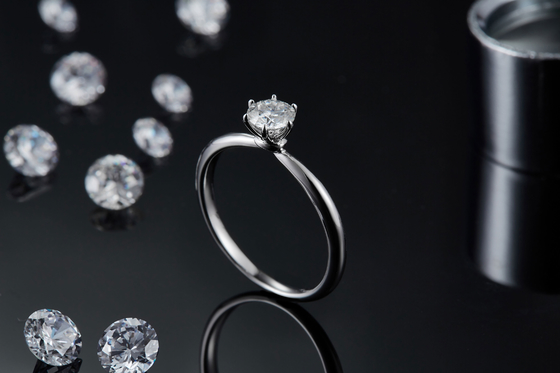 925 Sterling Silver Moissanite Diamond Rings para o acoplamento do casamento
