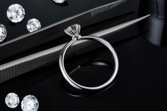 925 Sterling Silver Moissanite Diamond Rings para o acoplamento do casamento