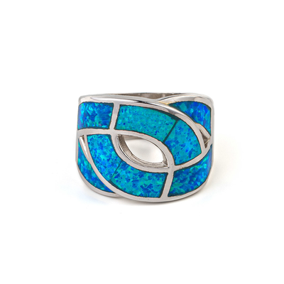 925 com o azul natural chave de Sterling Silver Greek   Opala Ring Real Fire Opal Jewelry do meandro