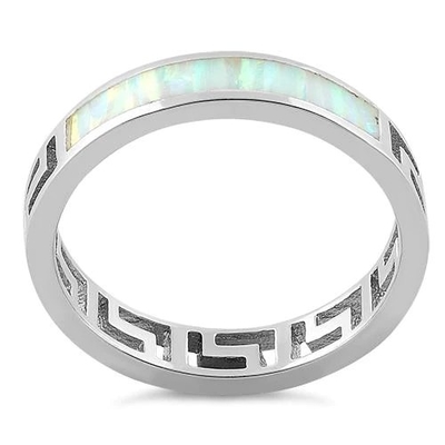 925 com casamento original Ring For Women da opala de fogo do laboratório do rosa do teste padrão de Sterling Silver Greek