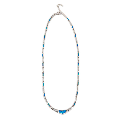 925 com teste padrão original de Sterling Silver Greek projeta a colar redonda do meandro da opala de Bule