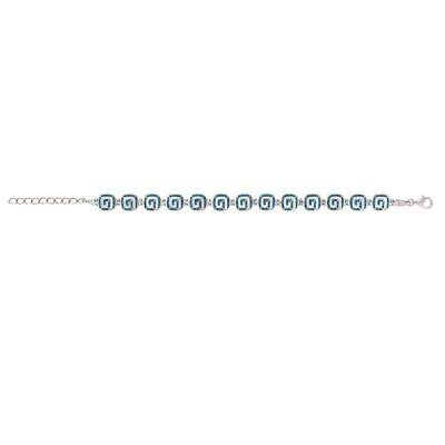 925 com Sterling Silver Quanlity Opal Greek Emerald Birthstone Infinity Key   Bracelete da opala