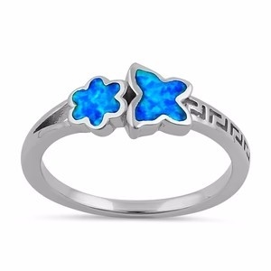 925 com o laboratório branco Opal Engagenent Ring For Girls de Sterling Silver High Quality Blue Opal Greek