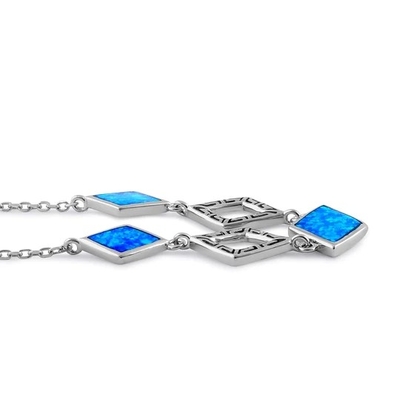 925 com meandro Diamond Necklace Opal Jewelry For Women real da opala de Sterling Silver Greek Bule