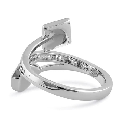 Projeto moderno Opal Ring For Women azul da onda da chave do meandro do grego clássico de Sterling Sliver 925