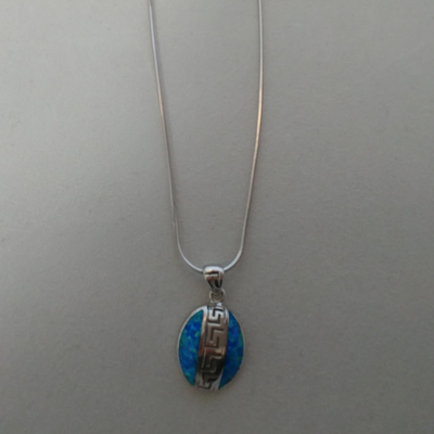 Projeto chave Meandros Opal Pendant Necklace With 925 Sterling Silver