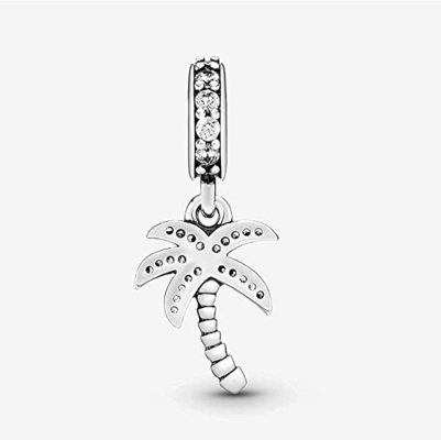 A palmeira do smoking de EZ oscila encanta 925 Sterling Silver Tree Pendant com o zirconita para o pendente