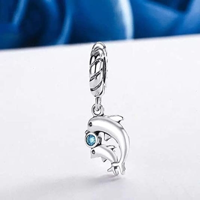 Do encanto tropical subaquático maravilhoso dos peixes de Sterling Silver Bead Shark Turtle do mundo 925 do oceano de ABAOLA pendente original apto