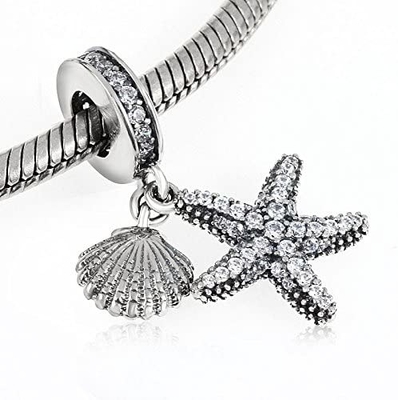 925 grânulos de Sterling Silver Fish Charm Dangle para braceletes &amp; colares