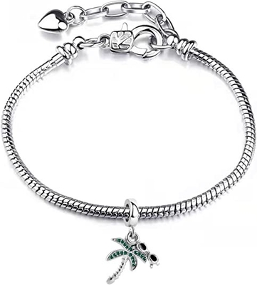 Chili Jewelry Coconut Palm Tree com a praia do feriado dos óculos de sol encanta compatível com Pandora Charms Bracelets